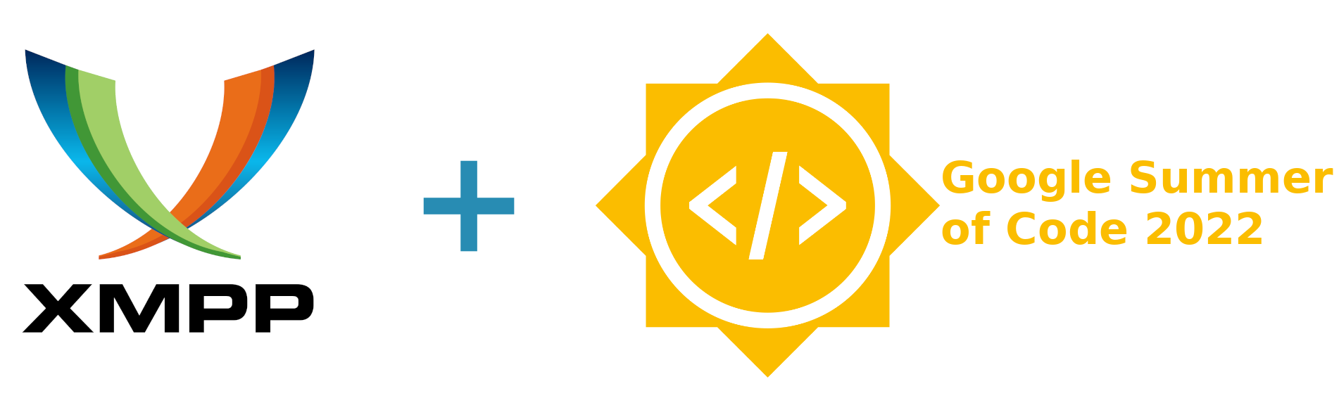 Logo von XMPP, ein “+” und das Logo vom GSoC